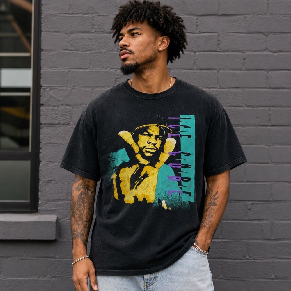Ice Cube Mens Graphic T-Shirt Black Short Sleeve Hip Hop Rap Tee Size L
